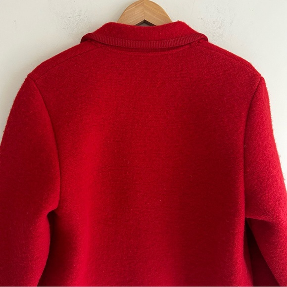 Geiger Vintage Red Boiled Wool Button Jacket Women's Size 8 - Picture 12 of 16